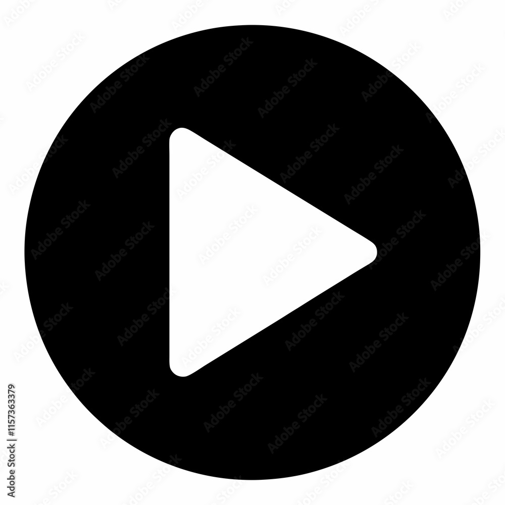 Black Silhouette Play Button Vector Art Black Silhouette Play Button Vector Art