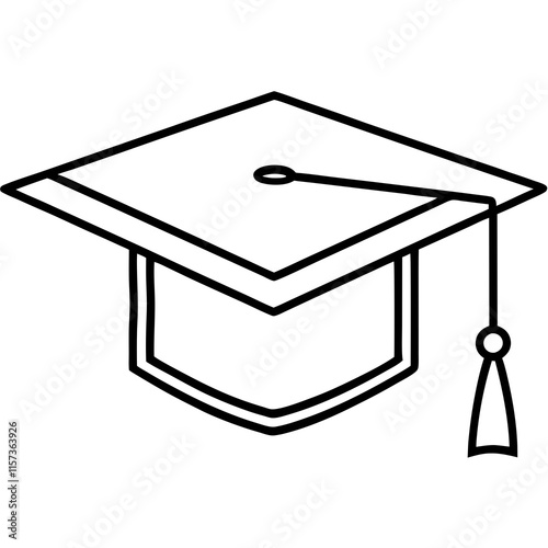 Graduation Cap Line Art Vector Design