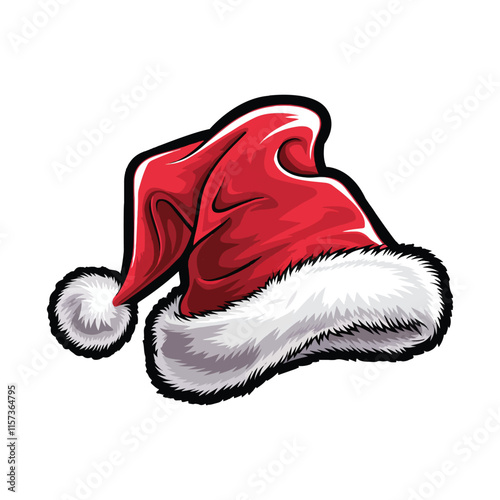 cartoon illustration of a bright red cap vector illustration