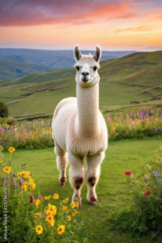 Fototapeta premium llama in the mountains
