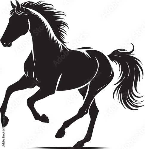 Horse silhouette isolated on white