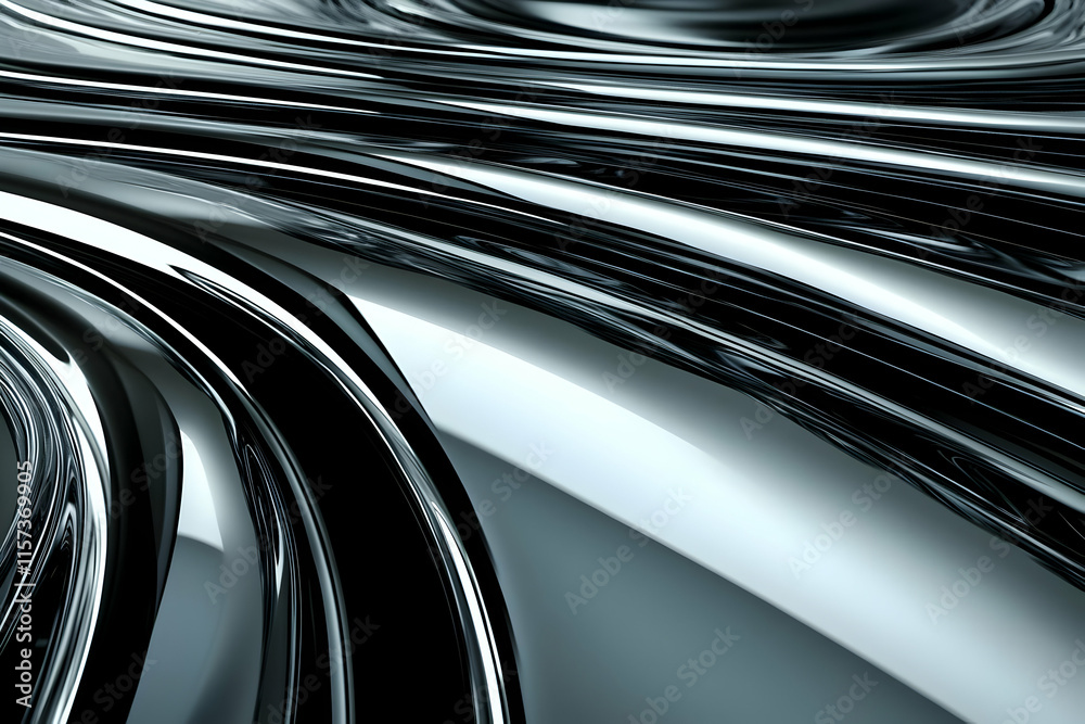 Abstract 3D Silver Metal Flow Background Abstract 3D Silver Metal Flow Background