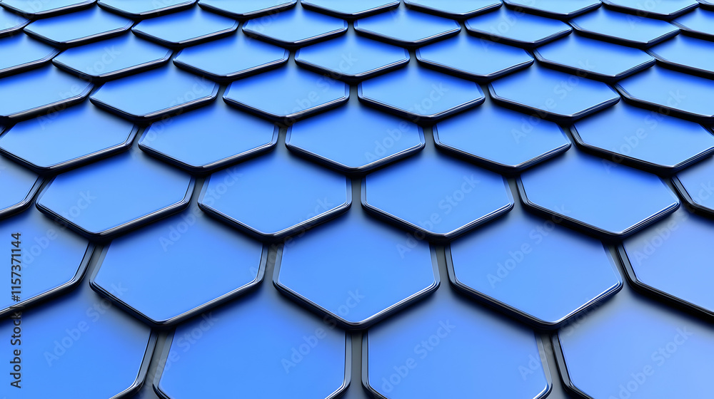 Blue Hexagon 3D Abstract Background Blue Hexagon 3D Abstract Background