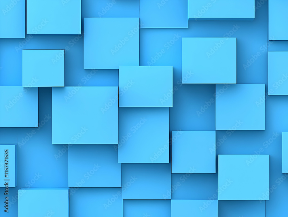 Abstract 3D Blue Cube Background Abstract 3D Blue Cube Background