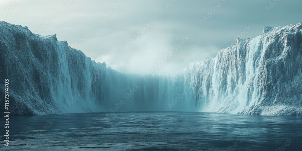 Fototapeta premium Gigantic Tidal Wave Overwhelming the Coastline