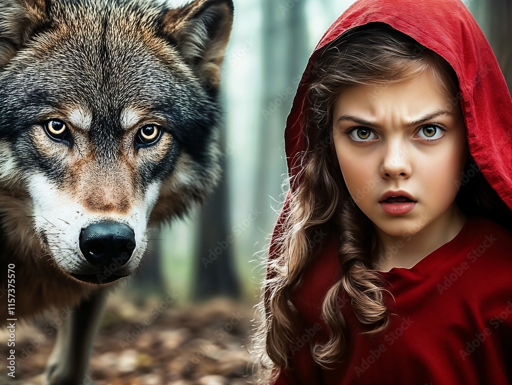 Little Red Riding Hood with the Wolf
