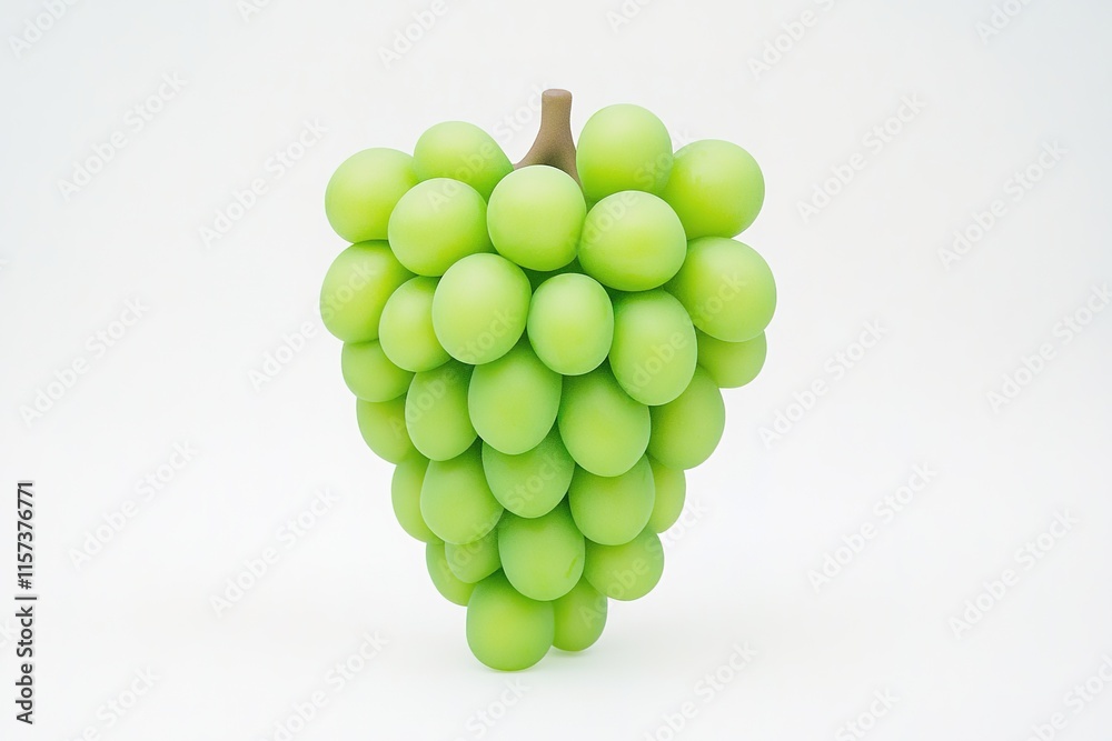 vibrant bunch of green grapes with glossy finish isolated on clean white backdrop vibrant bunch of green grapes with glossy finish isolated on clean white backdrop