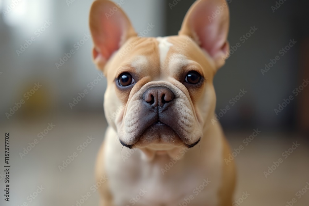Close-up of a French Bulldog with Expressive Eyes Close-up of a French Bulldog with Expressive Eyes