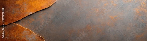 Abstract background with rusty metal texture, blending warm orange and cool gray hues, suitable for various graphic design projects and creative illustrations. photo