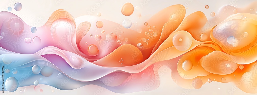 Abstract image featuring colorful liquid waves and bubbles in pastel hues. Perfect for design projects, backgrounds, or creative concepts. Abstract image featuring colorful liquid waves and bubbles in pastel hues. Perfect for design projects, backgrounds, or creative concepts.