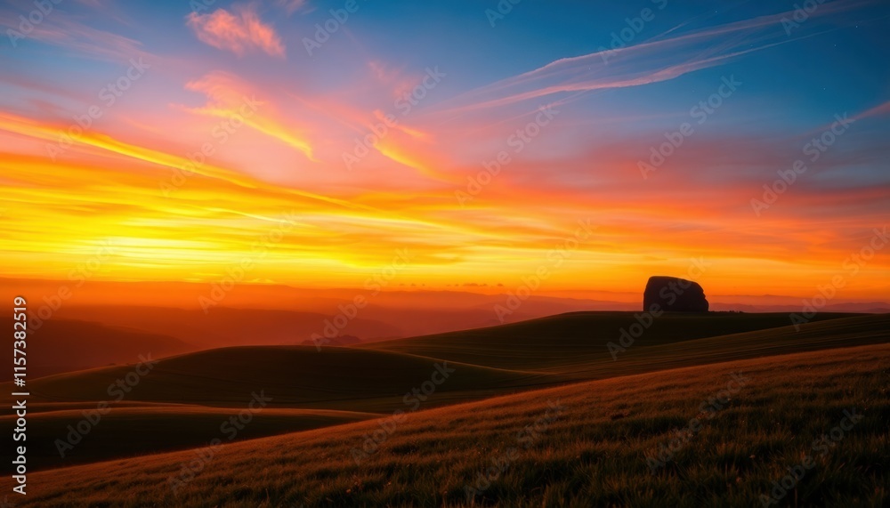 Obraz premium sunset over the field