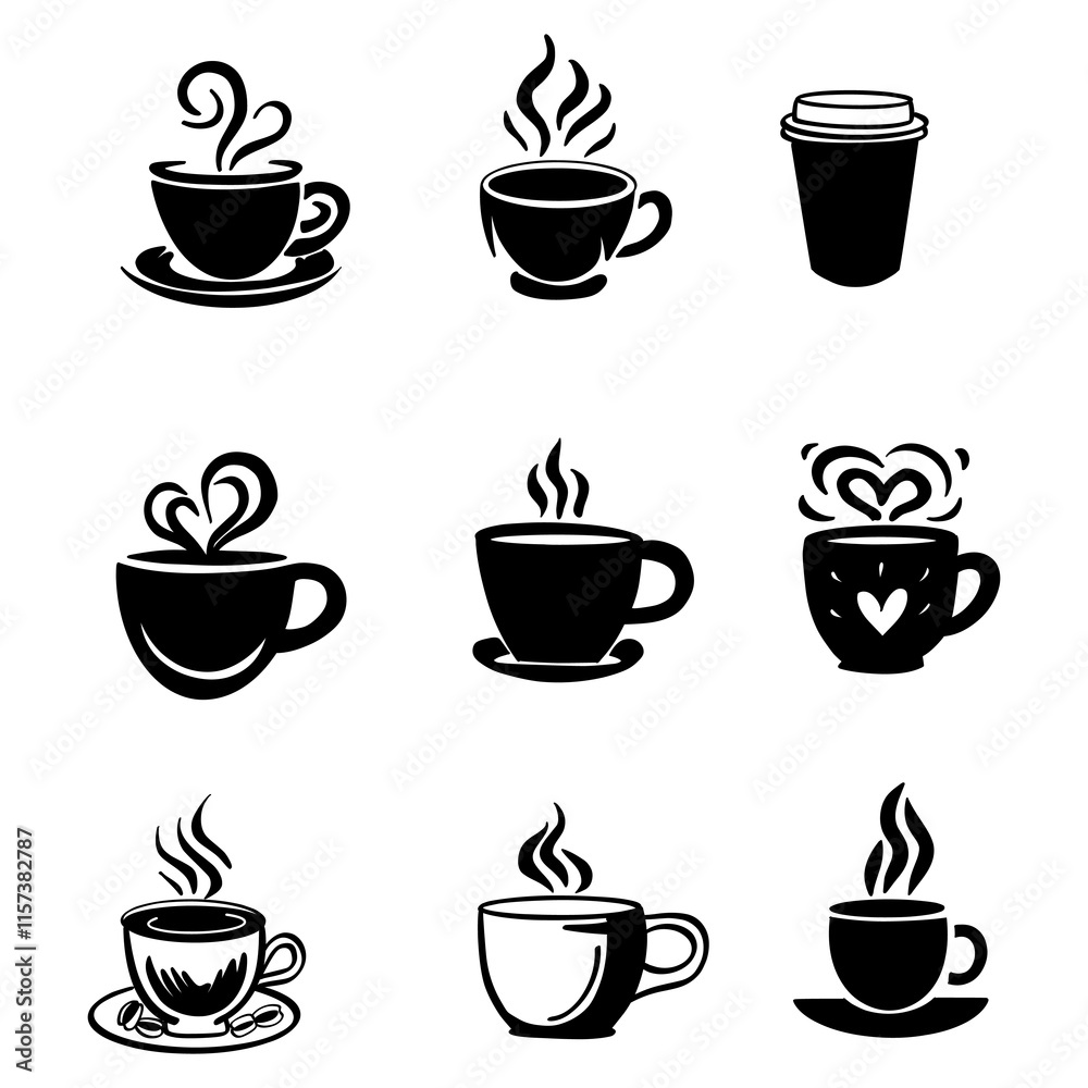 Coffee cup sheet icon logo A cup of coffee that symbolizes passion and connection