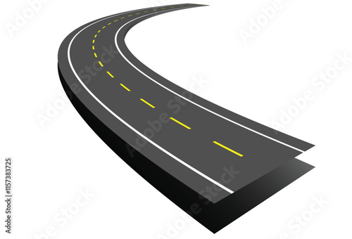 Bending roads vector set