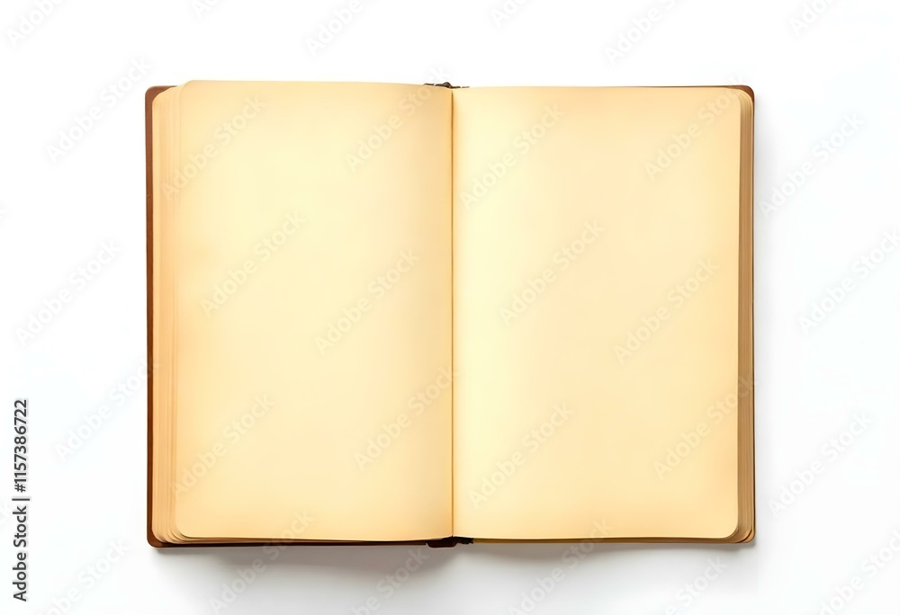 Open old note pad on white background Open old note pad on white background