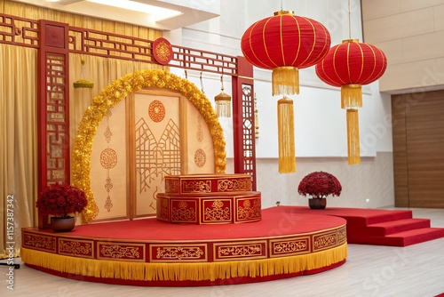 chinese new year Happy Chinese New Year 2025 Year of the snake vector 3d pedestal podium red photo