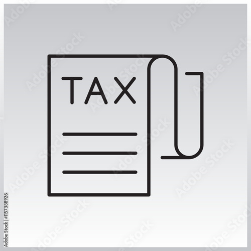 Taxes outLine icon. Editable stroke. Vector illustration