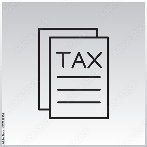 Taxes outLine icon. Editable stroke. Vector illustration