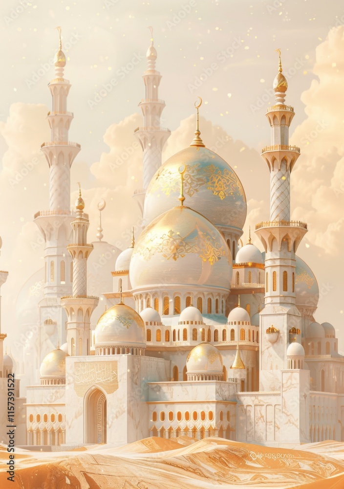 Obraz premium Ramadan and Eid al fitr concept backgrounds dates with traditional lantern Light Lamp and Tasbeeh, Ramadan Kareem Mubarak background