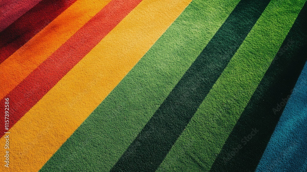 Fototapeta premium Colorful Striped Background for 5G Lifestyle Promotion Bright Gradient Design with Horizontal Stripes in Vibrant Rainbow Colors Top View Perspective
