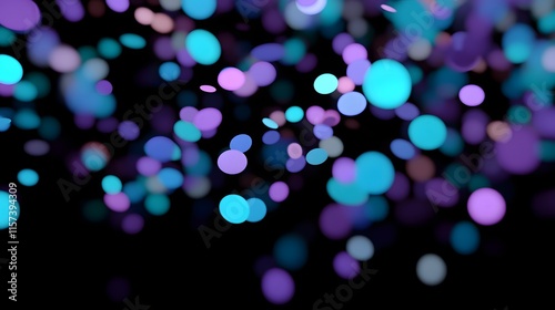 Abstract Colorful Blurred Circles On Black Background
