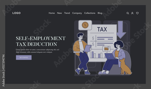 Tax Deductions. Flat Vector Illustration