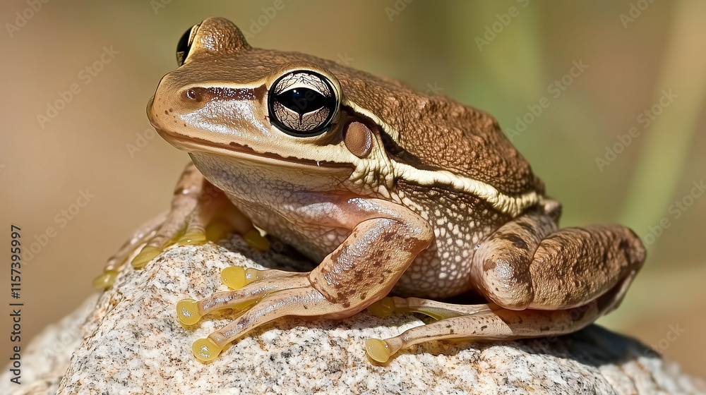 Obraz premium Brown Frog on Rock