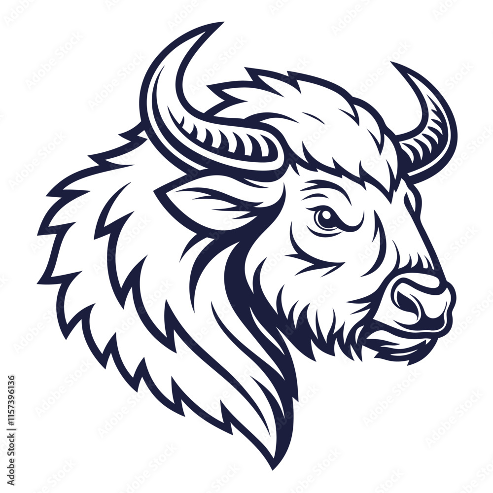 Fototapeta premium Buffalo Logo Vector Art, Icons, and Graphics.