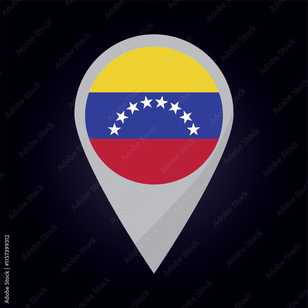 Venezuela Flag on Location Pin. vector illustration Venezuela Flag on Location Pin. vector illustration