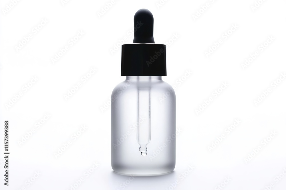 facial serum bottle with dropper cap and frosted glass body isolated on white facial serum bottle with dropper cap and frosted glass body isolated on white