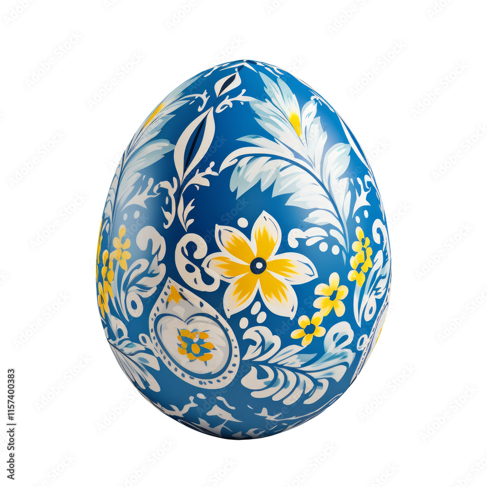 Easter egg with flower pattern isolated on transparent background. Easter egg with flower pattern isolated on transparent background.