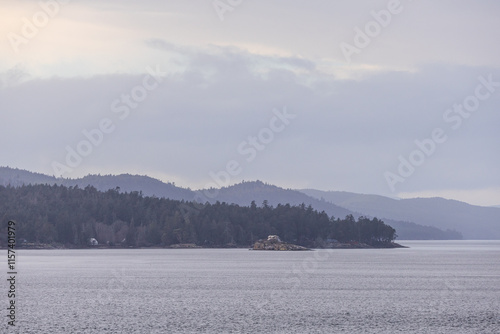 Beautiful Coastal View of Gulf Islands in British Columbia, Canada photo