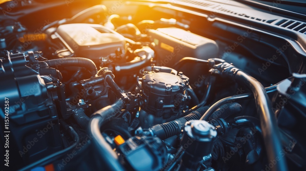 Vehicle engine maintenance inspecting fluids and components for leaks and replenishing brake power steering and cooling systems