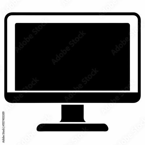 Desktop Monitor Silhouette Vector Art