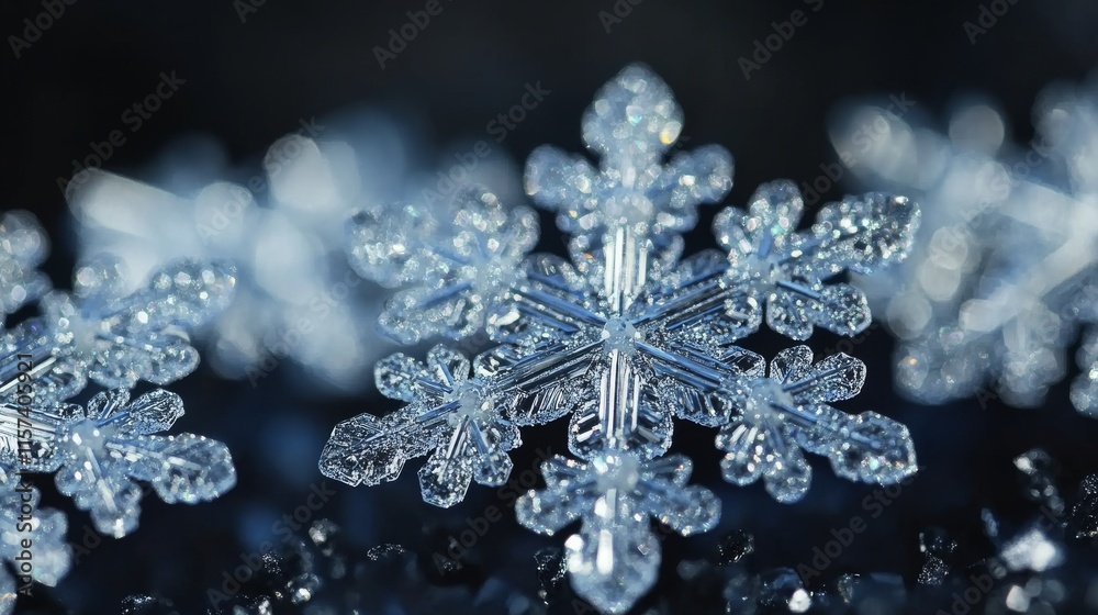 Elegant icy crystal border with intricate snowflake design for winter decoration Elegant icy crystal border with intricate snowflake design for winter decoration