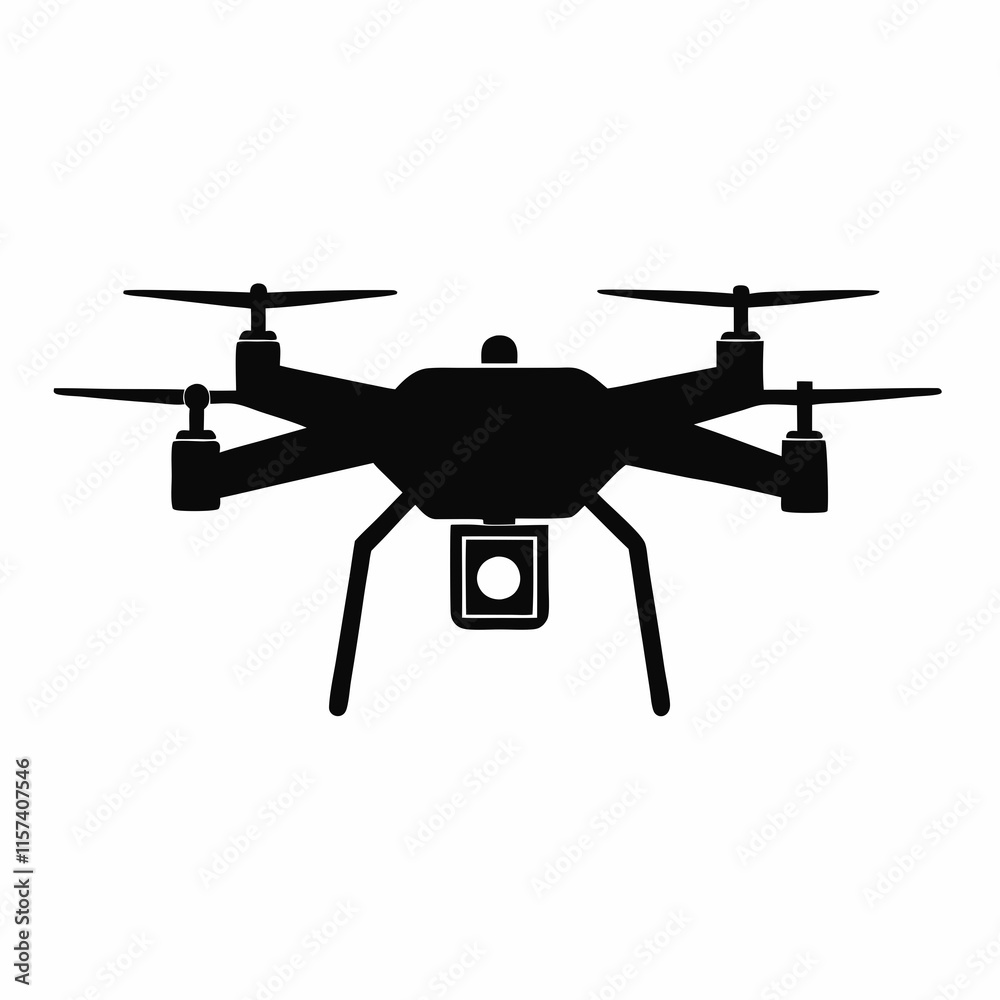 Drone Node Silhouette Vector Art Drone Node Silhouette Vector Art