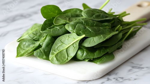 Fresh spinach harvest kitchen food preparation indoor close-up healthy eating
