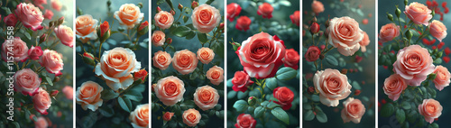 backdrop of roses greeting card