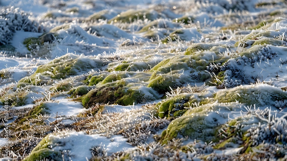 Fototapeta premium The Arctic ice caps are vast, frozen expanses of ice that cover the Arctic Ocean and its surrounding regions, playing a crucial role in Earth's climate system. Composed of multi-year and seasonal ice,