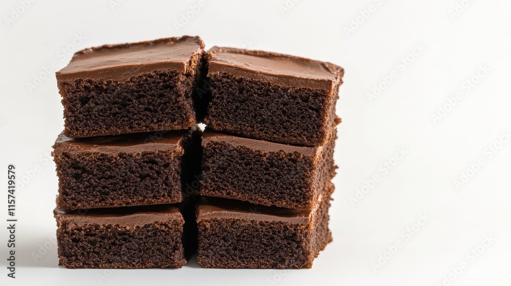 Neatly Arranged Chocolate Sponge Cake Slices Neatly Arranged Chocolate Sponge Cake Slices