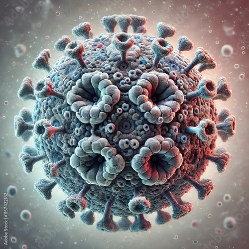 Enterovirus D68, virus linked with a rare neurologic complication, viral infection, 3d rendering