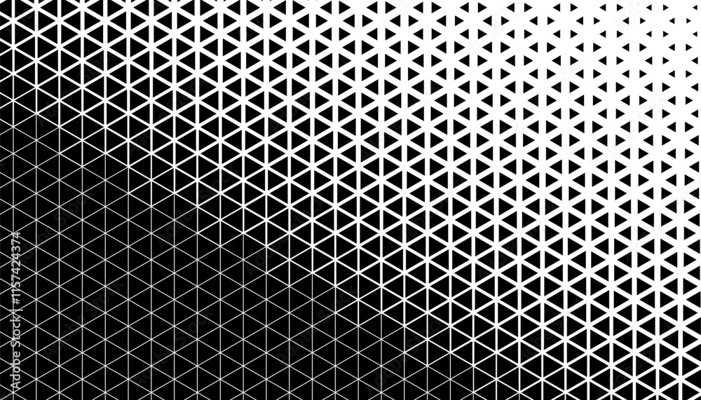 Black and white transition pattern with geometric shapes on diagonal ways. Fully editable vector element. Vector Format Illustration 