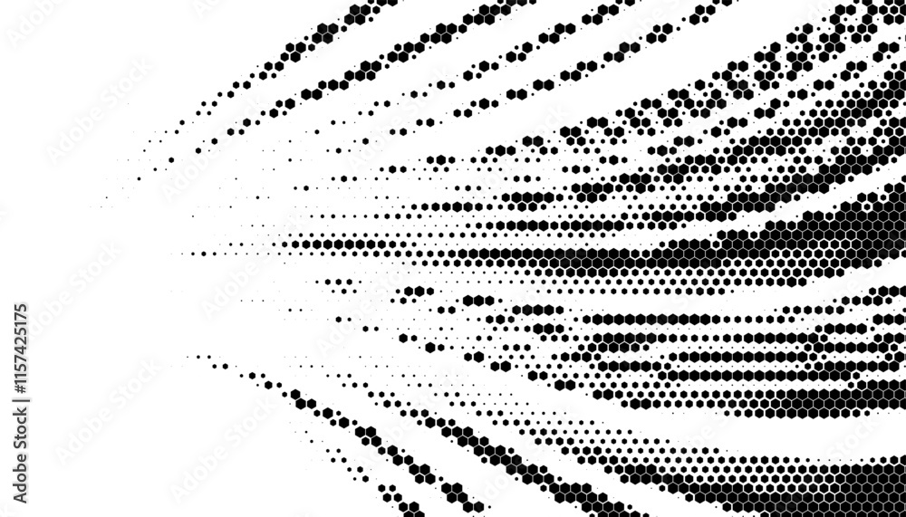 Black and white smooth transition of geometric pattern with hexagon shape. For sporty background and jersey. Vector Format Illustration