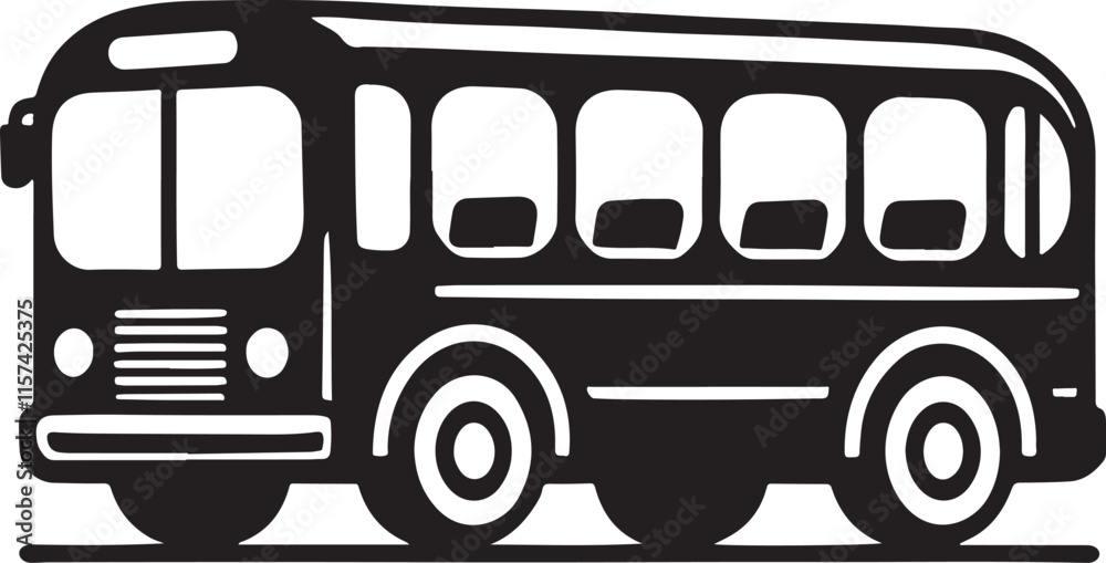 Bus silhouette vector collection. black white bus icon Bus silhouette vector collection. black white bus icon