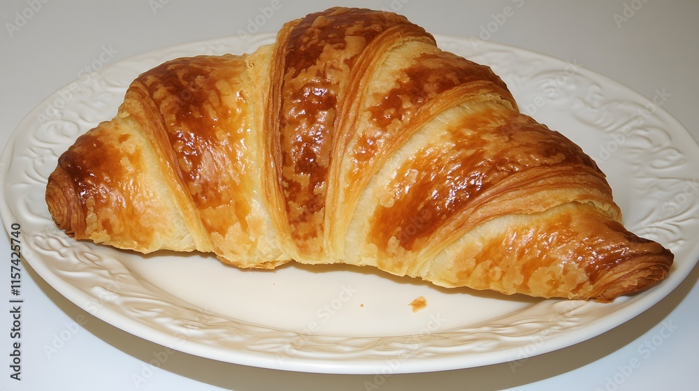 Delicious croissant pastry on elegant plate bakery food photography bright kitchen close-up culinary delight Delicious croissant pastry on elegant plate bakery food photography bright kitchen close-up culinary delight
