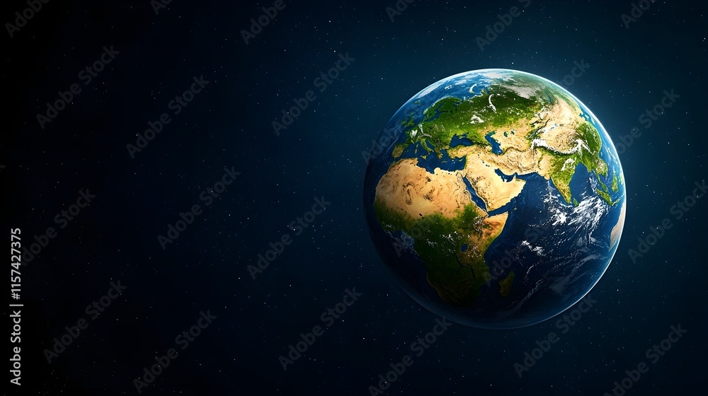 Vibrant Earth from Space with Detailed Continents and Oceans Vibrant Earth from Space with Detailed Continents and Oceans