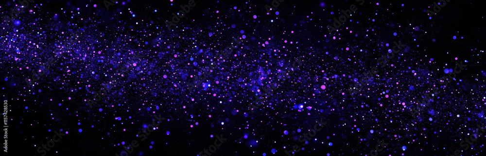 Fototapeta premium A stunning array of colorful stars and cosmic dust fills the space, showcasing a beautiful galaxy. The deep purple and blue hues create a mesmerizing spectacle of the universe.