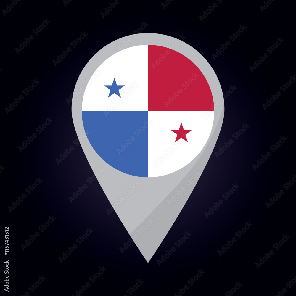 Panama Flag on Location Pin. vector illustration Panama Flag on Location Pin. vector illustration