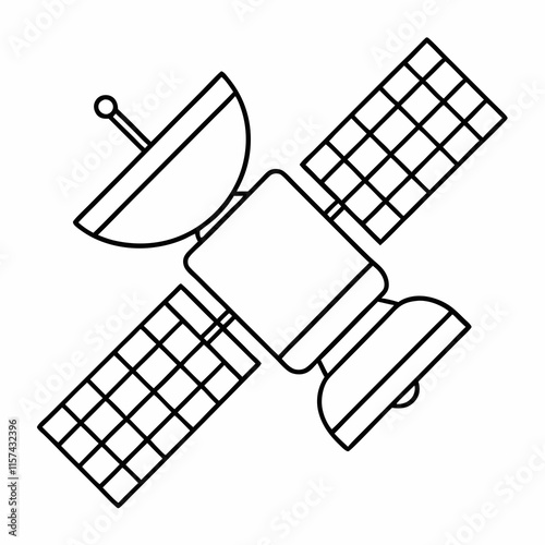 Satellite Icon Vector Design for Space Technology. photo