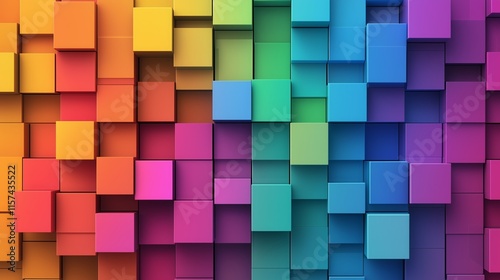 Celebrating diversity equity and inclusion colorful cube art installation urban environment vibrant concept