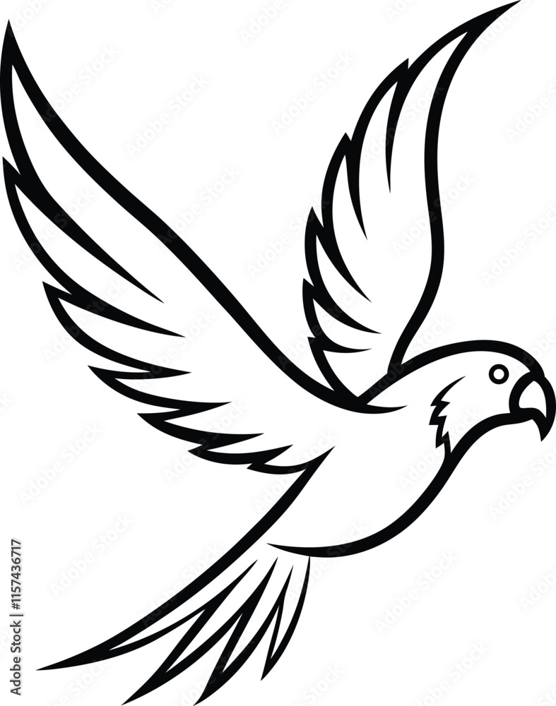 Obraz premium A parrot flying in the sky 